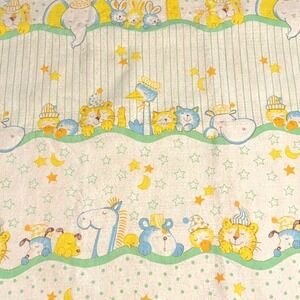 Vintage Satin Edge Baby Blanket Star Moon Sleepy Giraffe Duck Dog Cat Tiger Bear